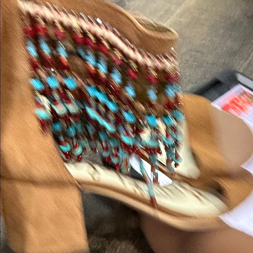 Beaded Tan Sandals - Picture 3 of 6